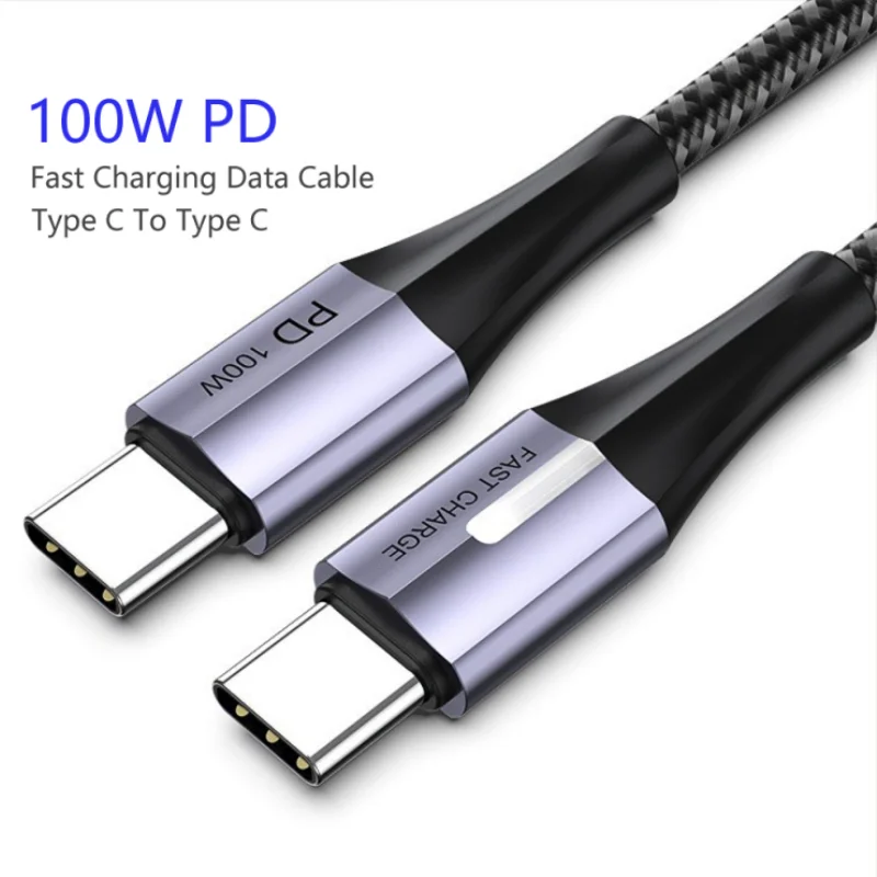 

100W 5A Fast Charging Type C To Type C Cable for Samsung Xiaomi Redmi Huawei MacBook Pro iPad Pro for iPhone Charger USB C Cord