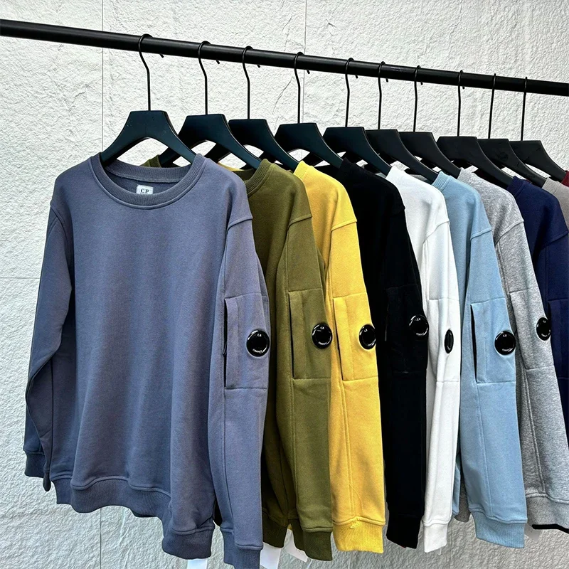 Повседневный Свободный пуловер с круглым вырезом однотонный удобный хлопковый