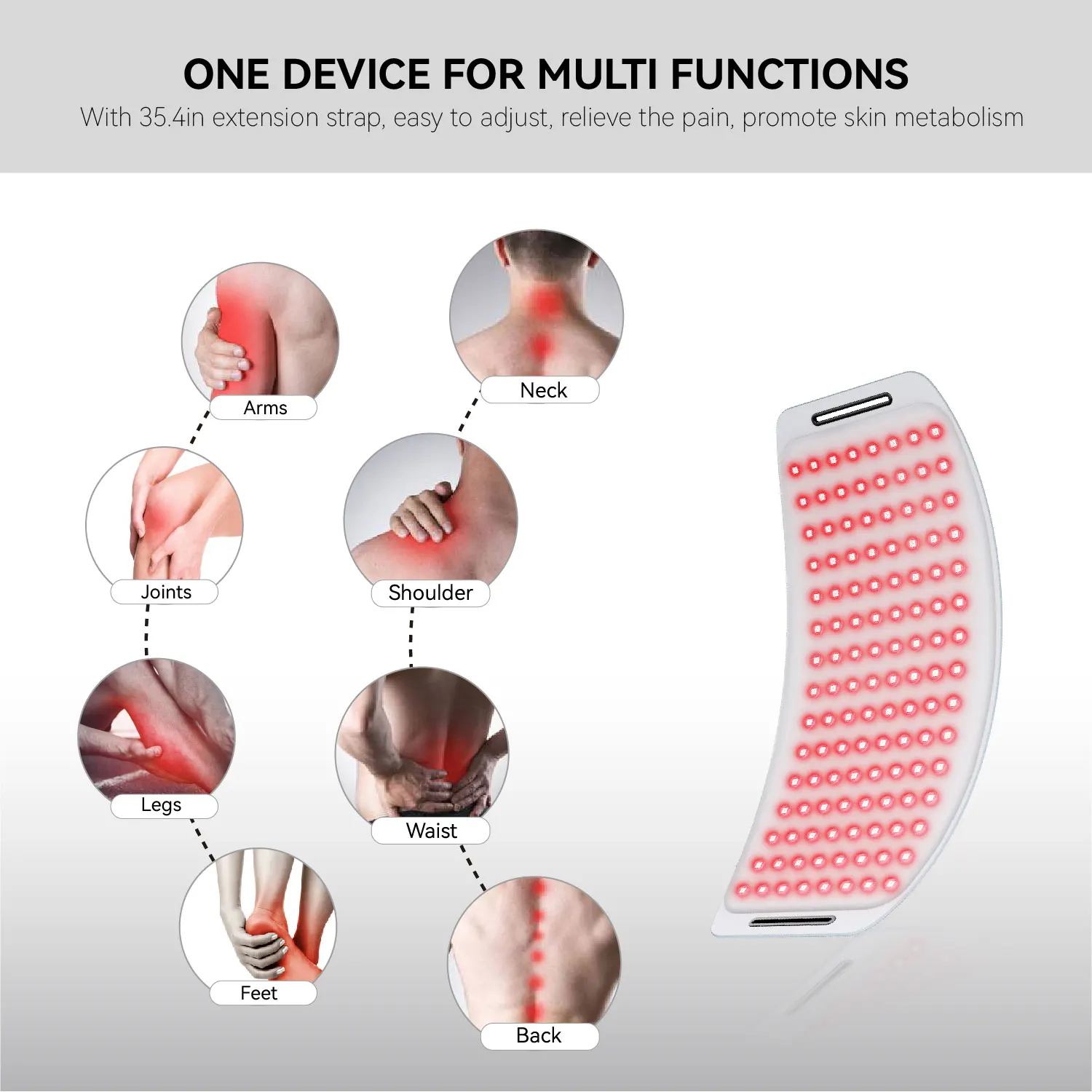 Новейший 2024 женский косметический пояс светодиодный светотерапевтический 630 нм
