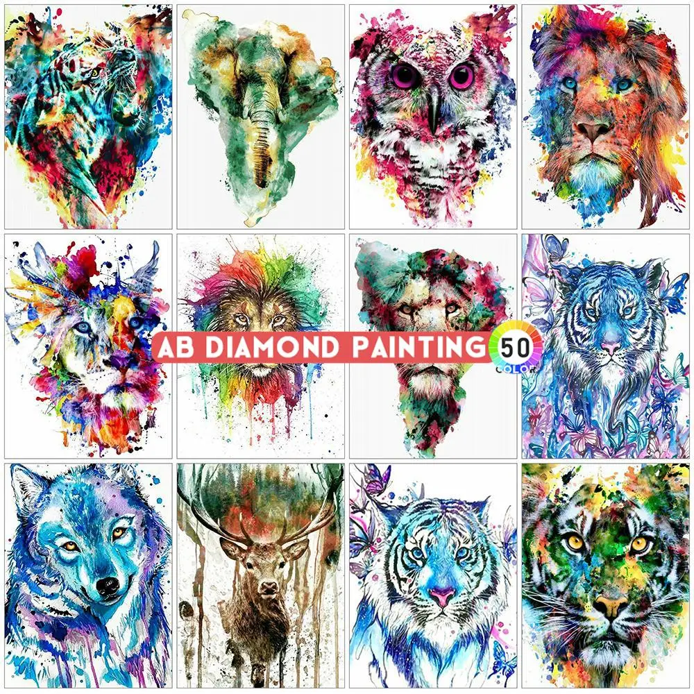 

Алмазная живопись AB 5D, тигр, вышивка крестиком, вышивка, слон стразы, мозаика, животные, Декор для дома, DIY наклейки на стену
