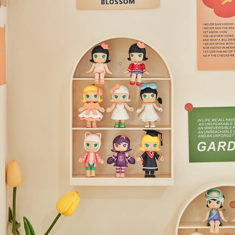 

Арочный настенный ящик для хранения артефактов, пластиковый ящик с тремя отсеками, без отверстий, цветные артефакты, модельные куклы, демонстрационная полка