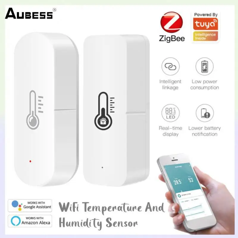 

WIFI Интеллектуальный датчик температуры и влажности ZigBee Tuya умный крытый гигрометр контроллер умный дом через SmartLife