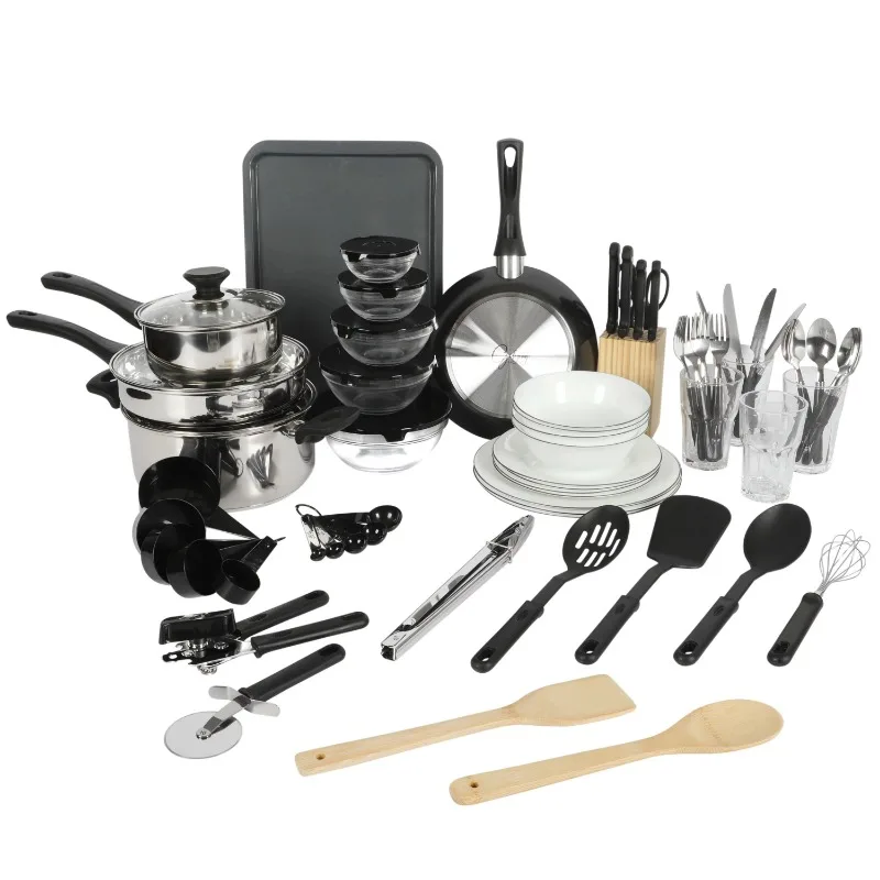 Gibson Home 71-Piece Stainless Steel Silver Cookware Combo S