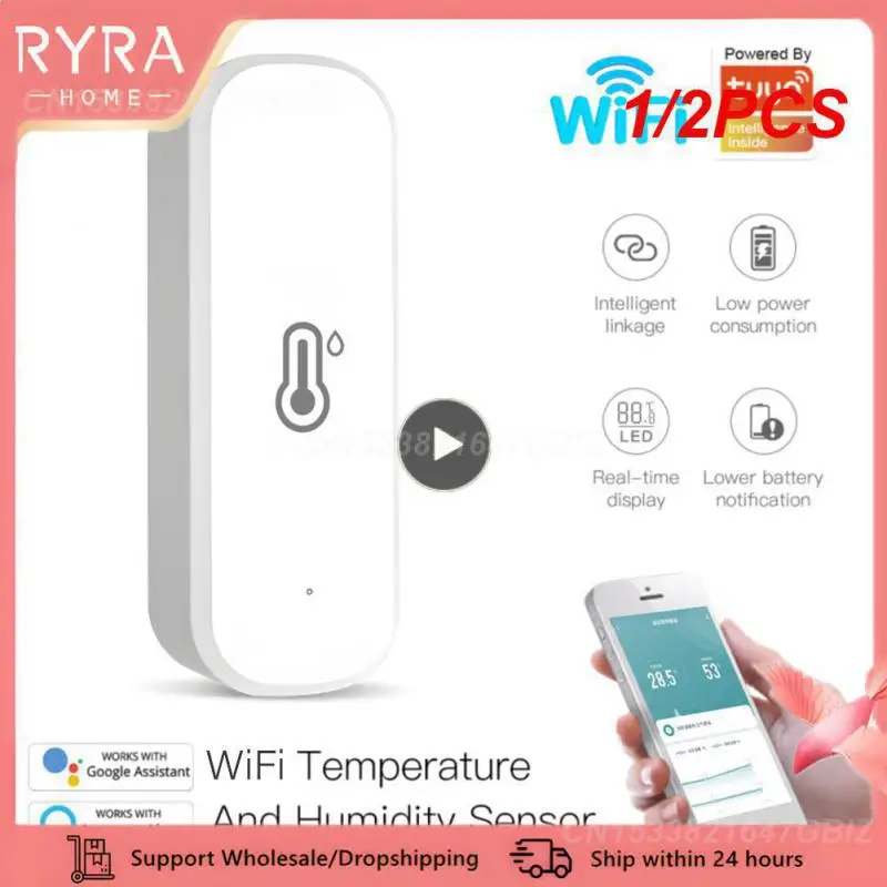 

Датчик влажности и температуры Zigbee 3,0 Wi-Fi, 1/2 шт.