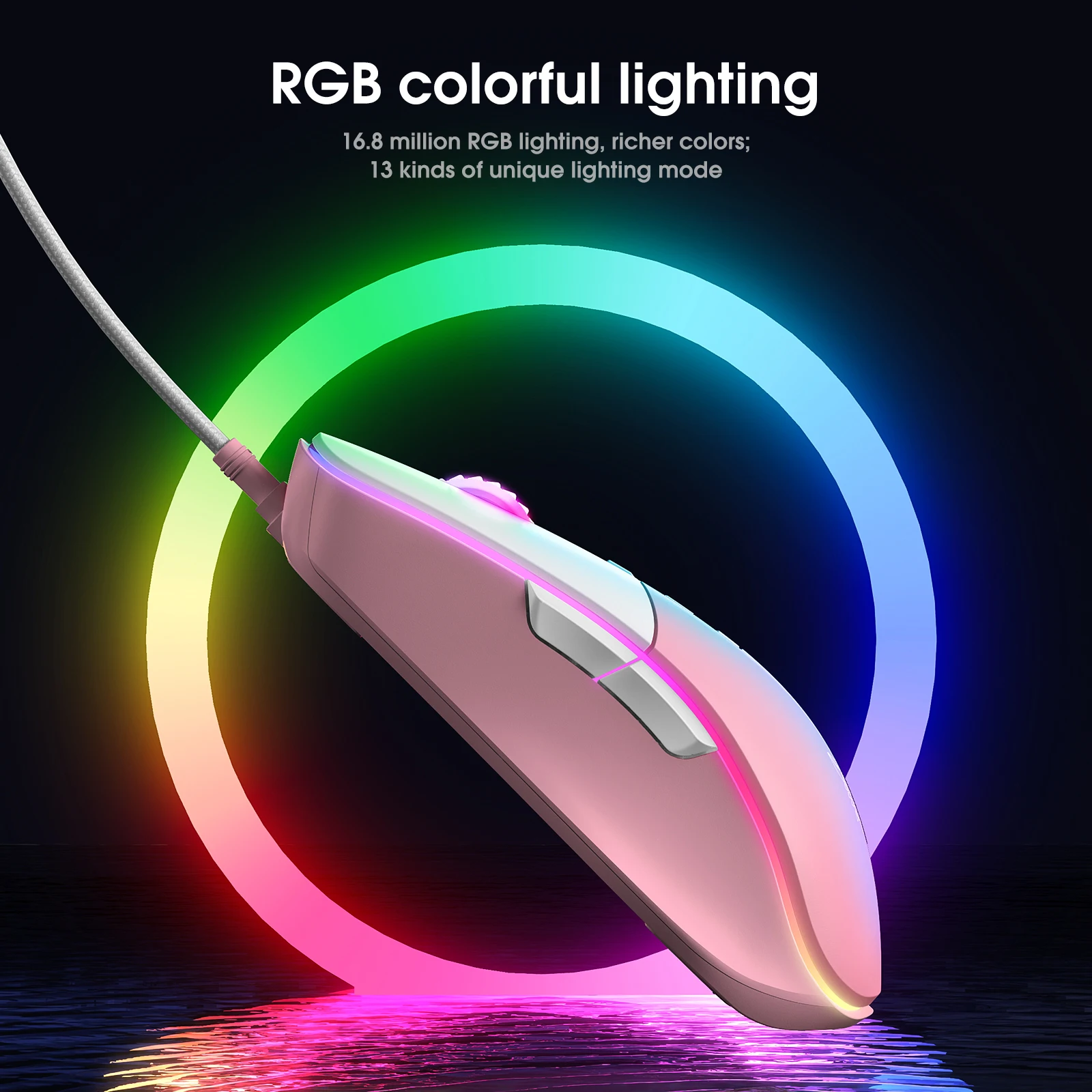 

Проводная мышь ONIKUMA CW916, 8 клавиш, RGB, 6 скоростей, 7000 DPI
