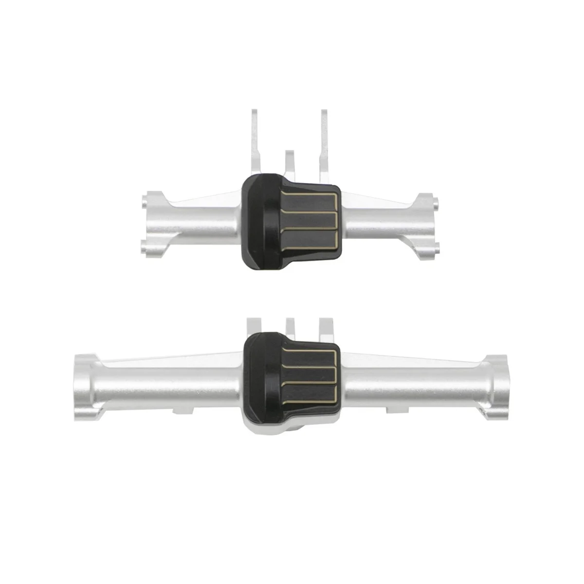 

2 шт. металлический корпус передней и задней оси с латунной крышкой оси для TRX4M 1/18 RC Crawler Car Запчасти для модификации, серебристый
