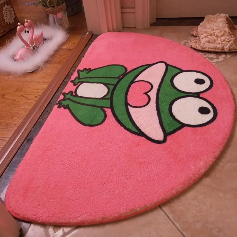 

Pink Frog Plush Soft Anti-slip Floor Mat Cute Pig Bedroom Carpet Living Room Animal Absorbent Trendy Cartoon Area Rug For Kids