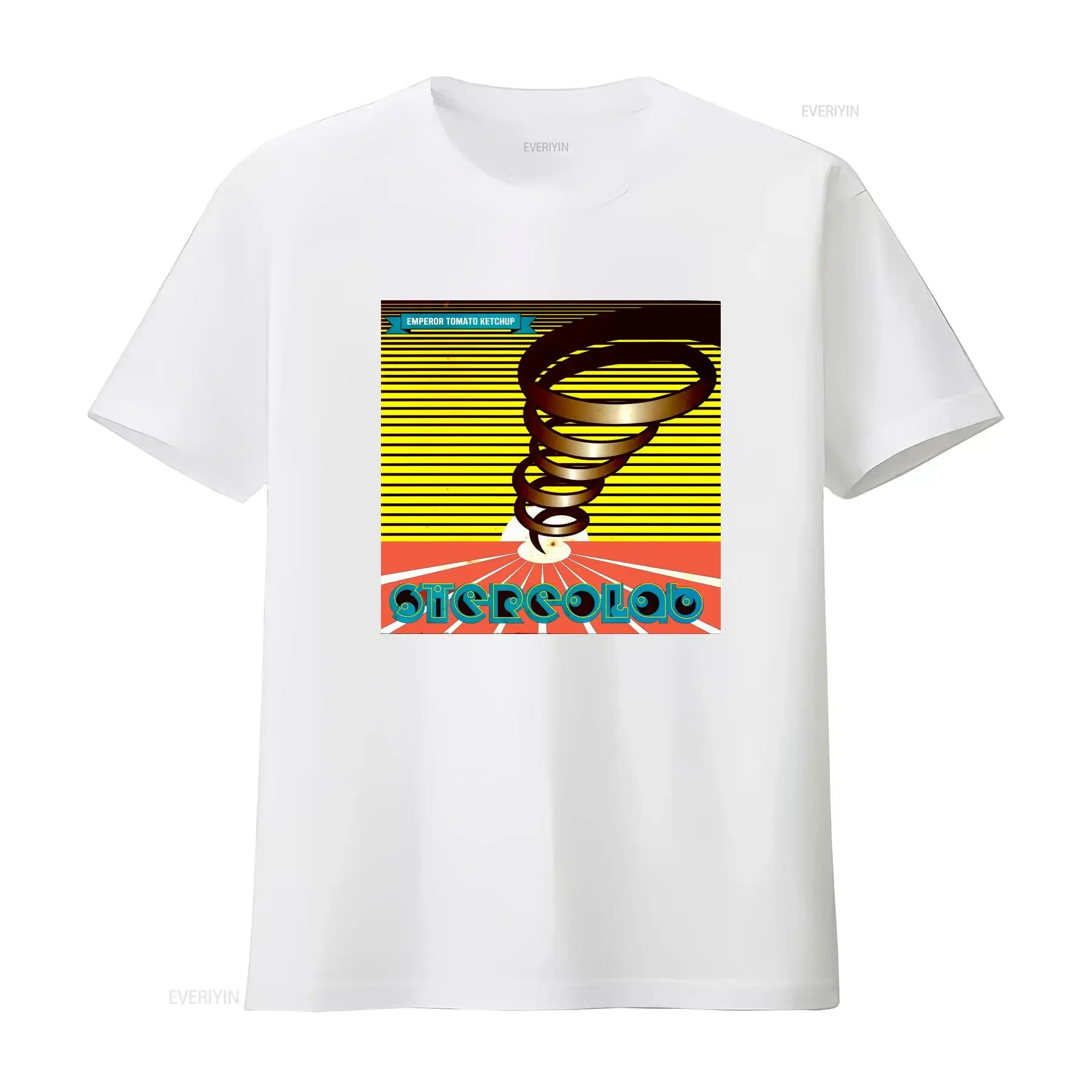 Фото Футболка Emperor Tomato Ketchup Stereolab, винтажная, с эффектом потертости, повседневная, эластичная, мягкая, унисекс, дышащая, стильная, модная, мужская №4