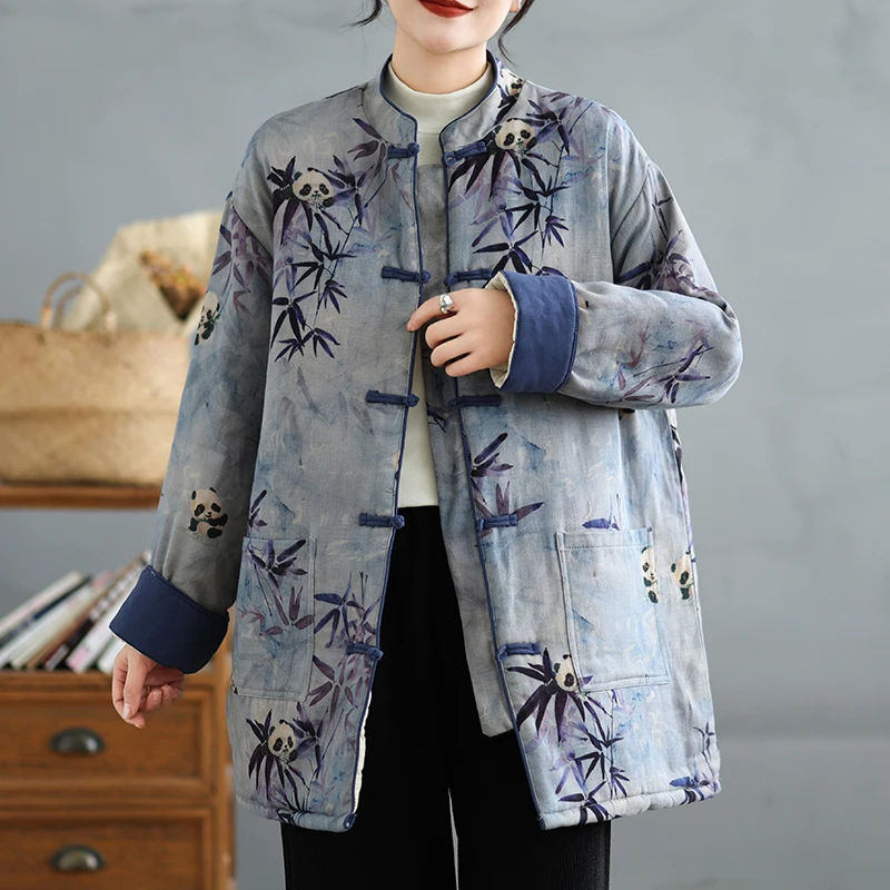 Женская одежда средней длины на хлопковой подкладке осень-зима 2023 новинка в