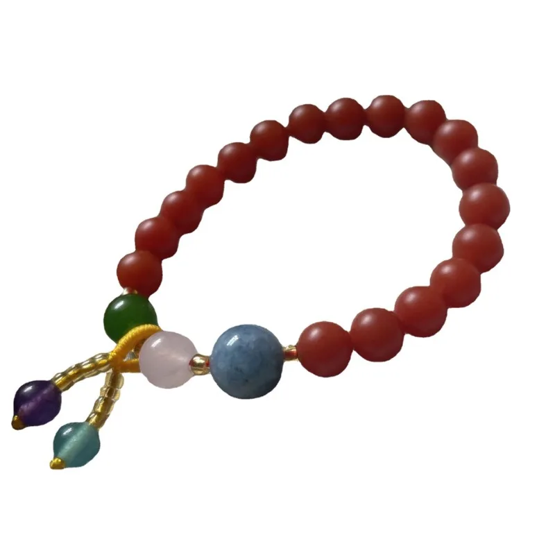 Женский браслет Nanhong из агата Аквамарин с бусинами подарок для подруги и девушки