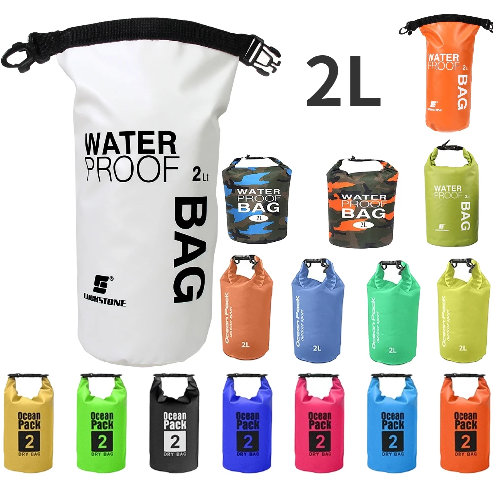 

2L Waterproof Swimming Bag Dry Sack Colors Fishing Boating Kayaking Storage Drifting Rafting Bag Outdoor Survival Gear