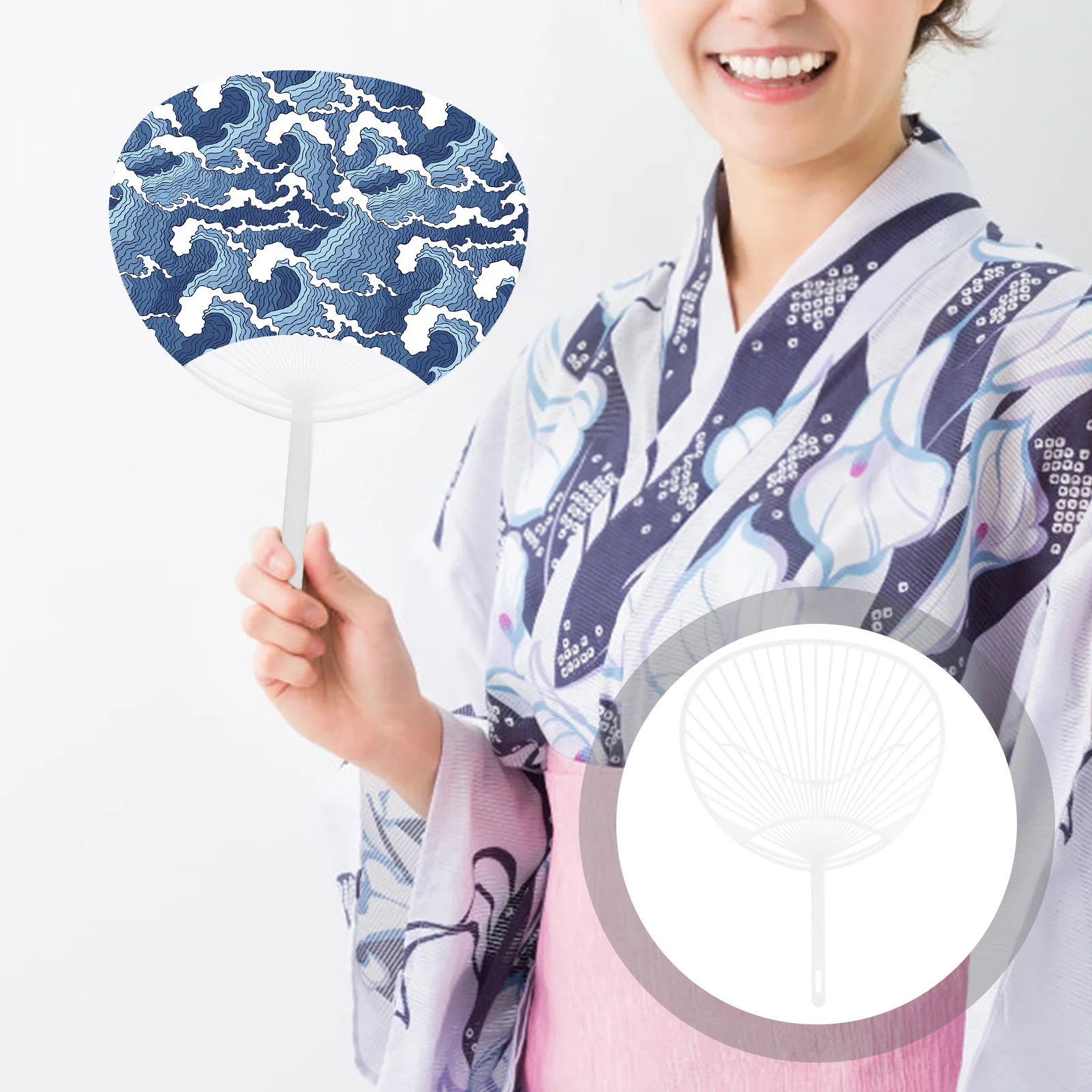 20 шт. японский вентилятор Uchiwa набор сделай сам ручной рамка для поделок (белый)