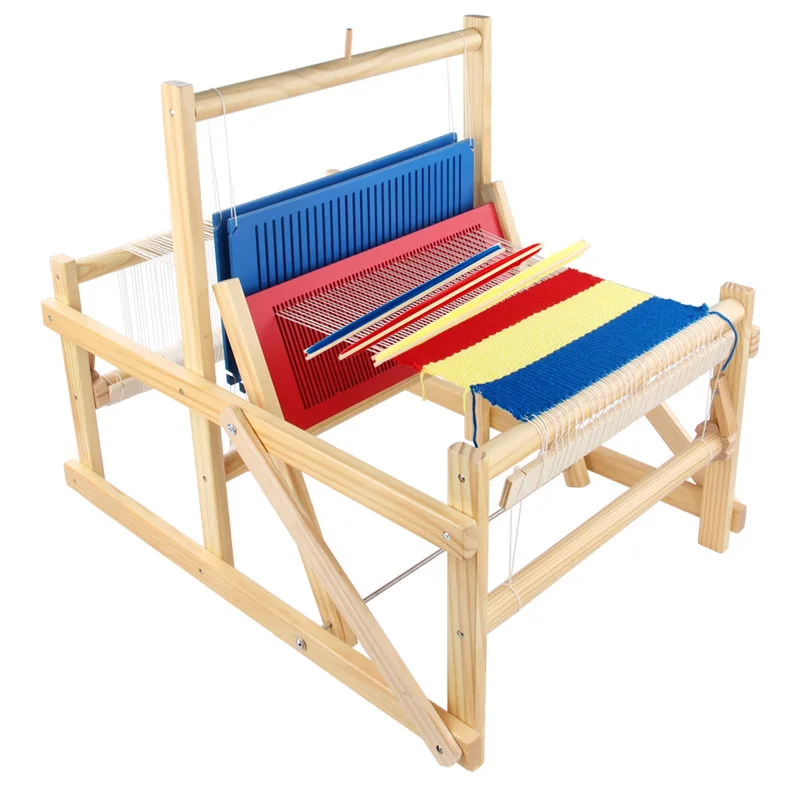 

Children's Wooden Handicraft Ornaments Loom Spinning Weaving Machine e Matching Blocks