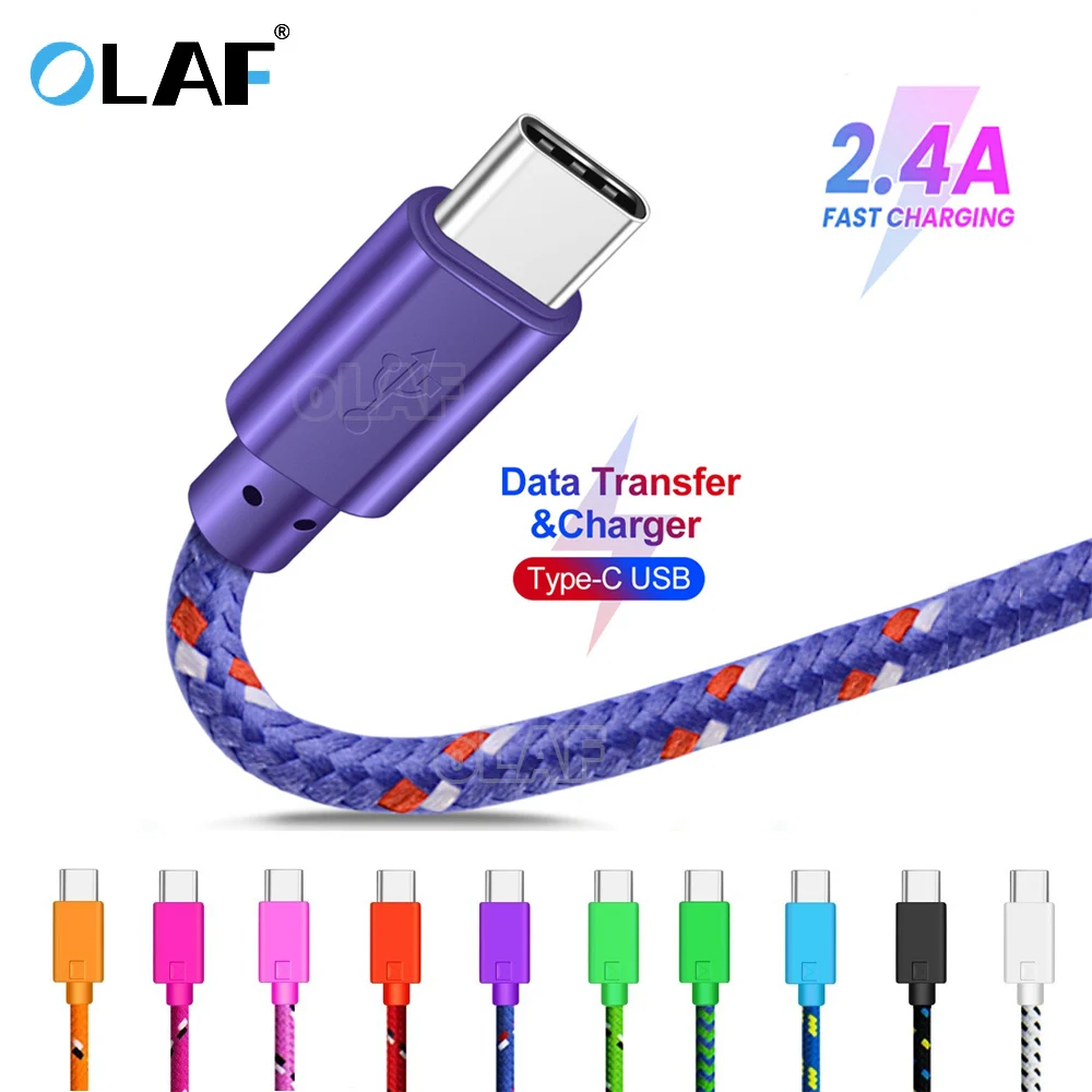 Кабель USB Type C Olaf для Samsung Galaxy S8 S9 Plus Xiaomi mi9 Huawei P50 шнур А зарядного устройства |