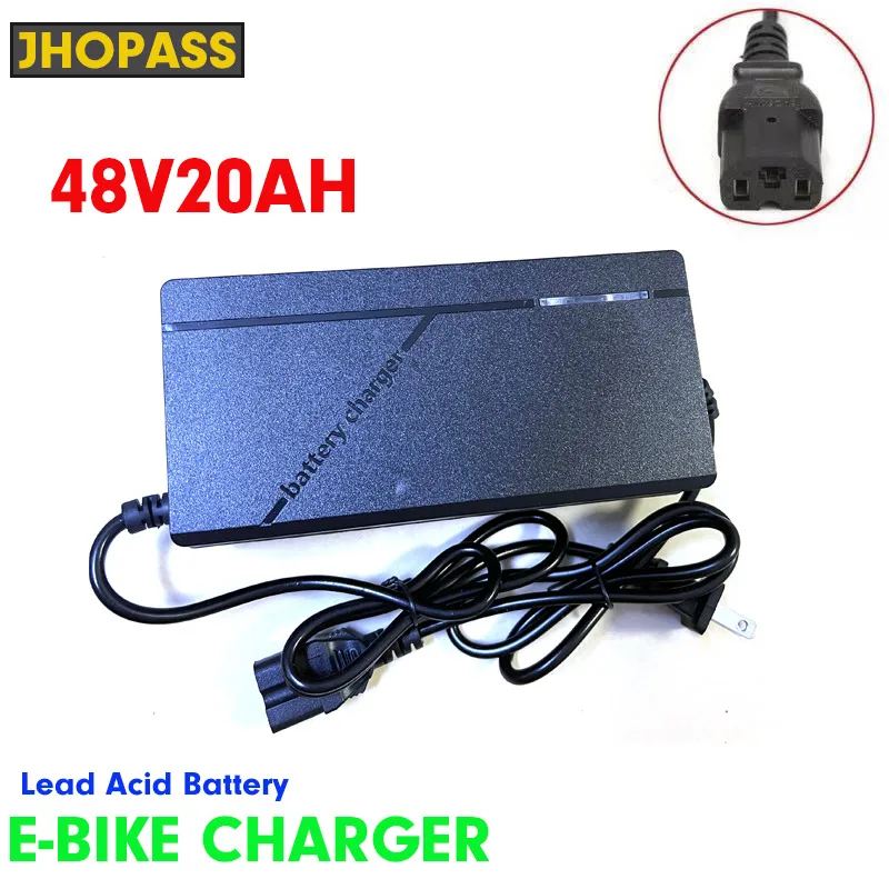 

Smart Intelligent Lead Acid Battery Portable Charger 48V 20AH For Electric Bike Bicyle Scooters DC100-240V Output 58V 3A Volt