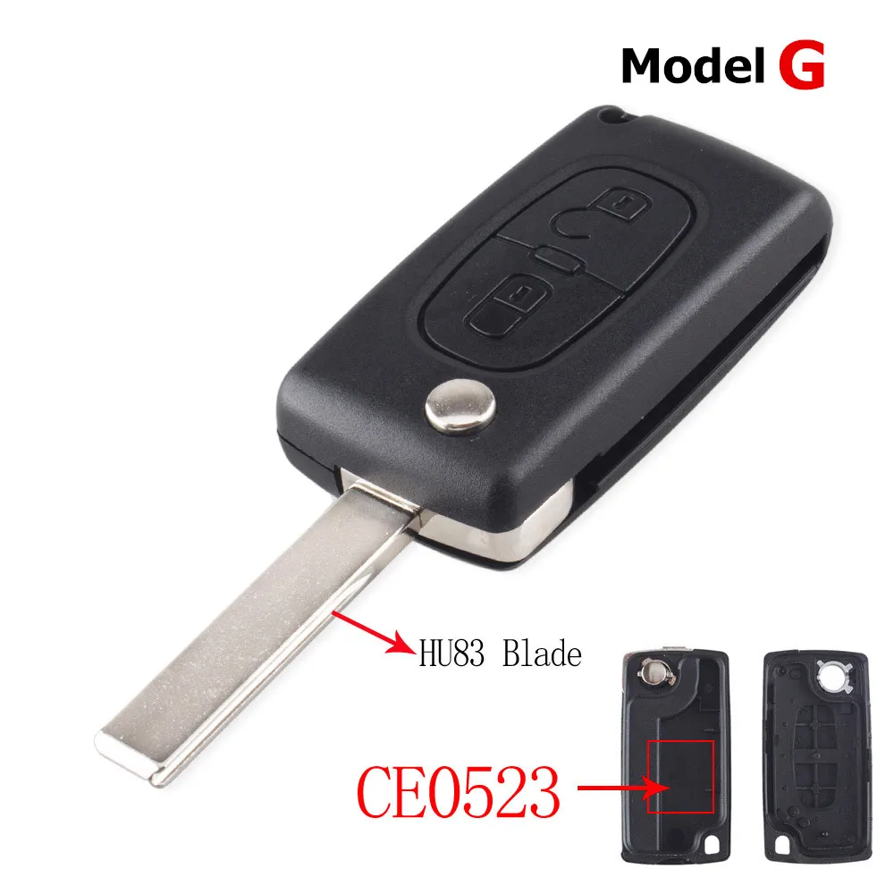 

Чехол для дистанционного ключа с 2/3/4 кнопками, подходит для Peugeot 207 307 308 407 607 807 Citroen C2 C3 C4 C5 C6, складной корпус автомобильного ключа