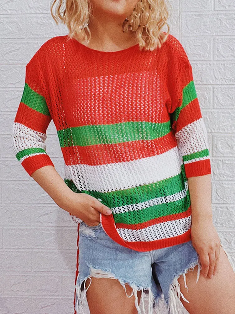 

2023 женская Пляжная накидка с открытой спиной, сексуальные топы, сетчатая вязаная туника, купальник, накидки, женская пляжная одежда A1487