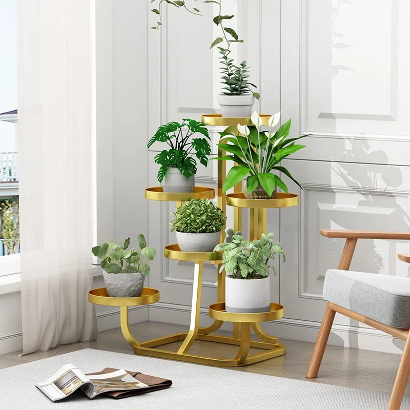 Напольная полка для гостиной балконная вешалка цветов колесо железный держатель