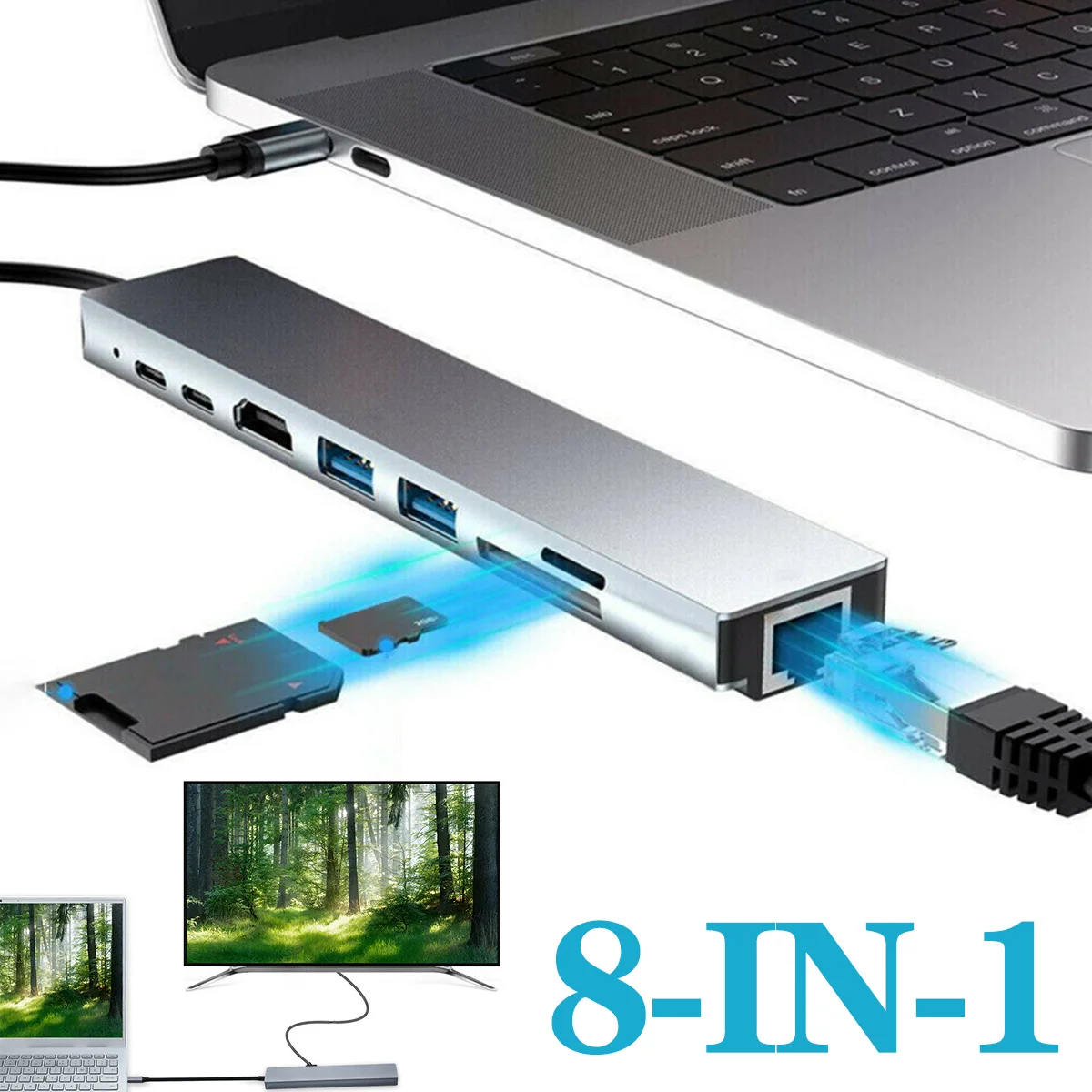 

Док-станция USB 3,0, 8 в 1, для ноутбука