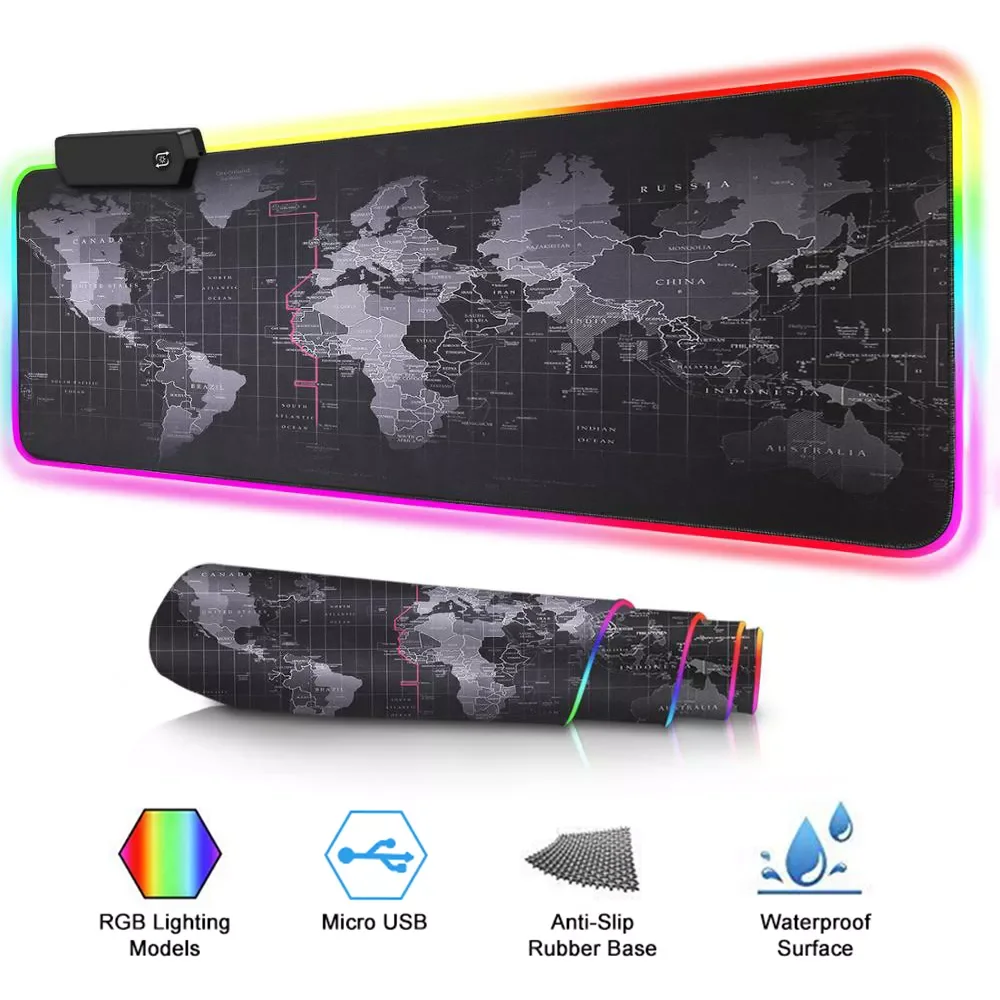 

RGB Gaming Mat Mouse Pad XXL Gamer Large Desk Mat Backlit Mousepad Big Surface For The Mouse Carpet Computer Keyboard Mause Ped