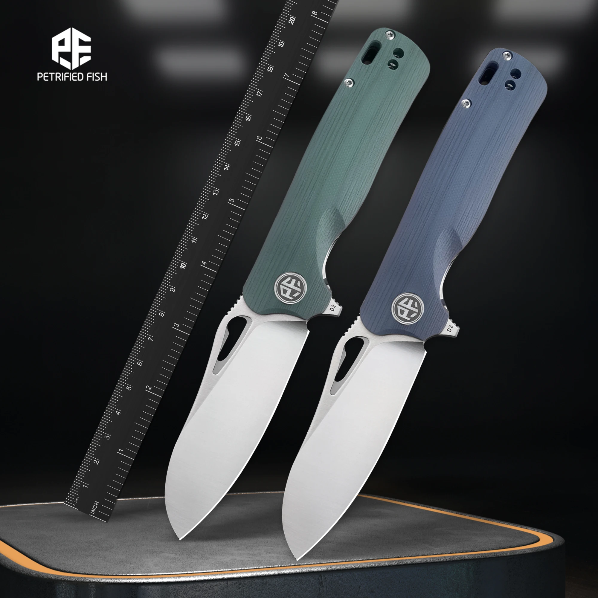 Складной нож из стали D2 с лепестковой рыбой G10 | AliExpress