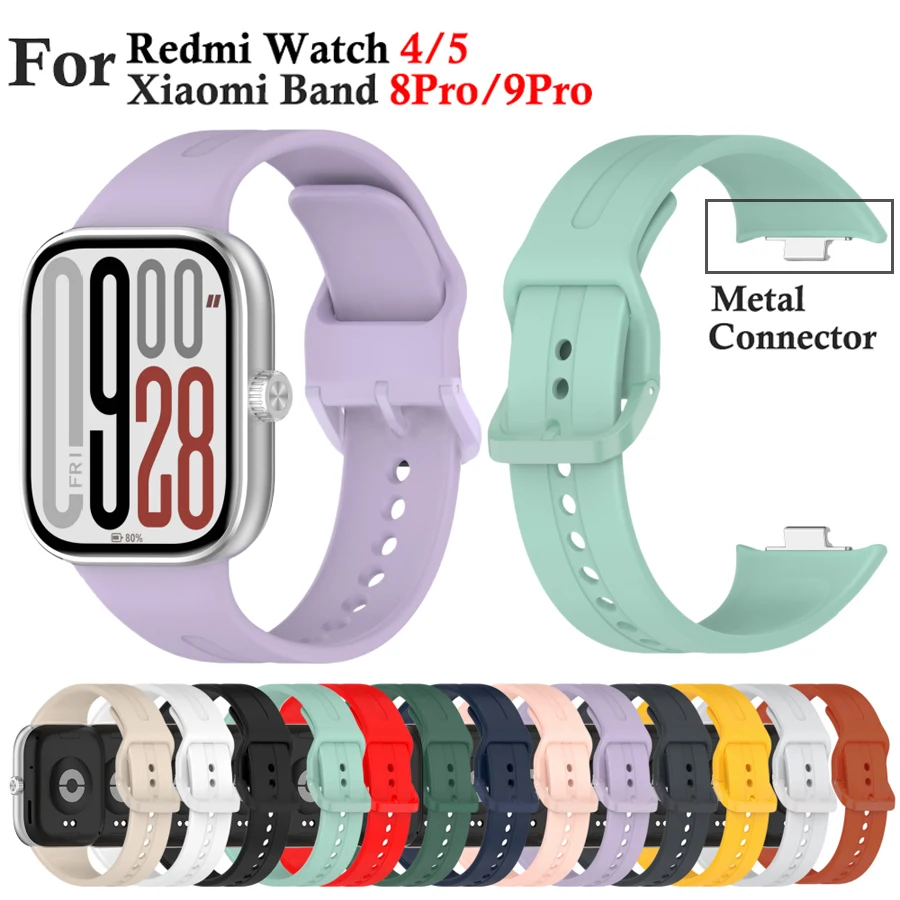 Фото Мягкий силиконовый ремешок для Redmi Watch 4 5, умные часы, спортивный сменный браслет Correa для Xiaomi Mi Band 8 9 Pro Band №1