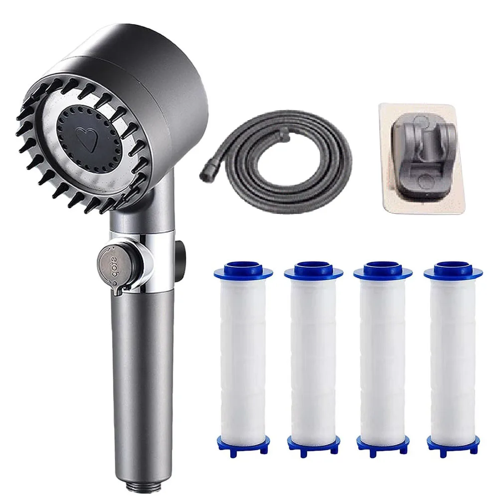 

.bathtub Bathroo Flower Spill Shower Head Set 4 In 1 4-point Interface ABS Plastic High Pressure 27x8cm 3 Modes