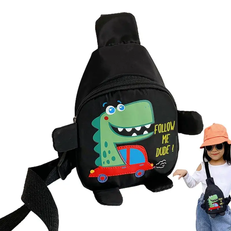 Crossbody Backpack For Kids Cute Dinosaur Cartoon Chest Bag Waterproof One Strap Backpack For Kids Beach Outgoing