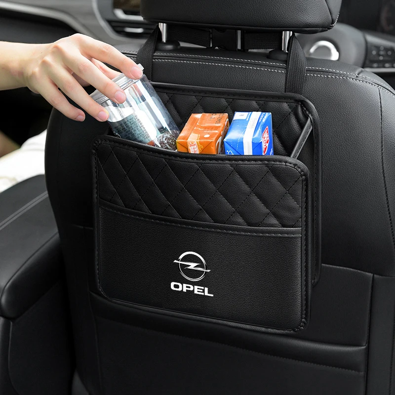 

Car Backseat Organizer Case High Capacity Hanging Storage Bag Trash Can Tissue Box Accessories For Opel Astra H G Insignia Mokka