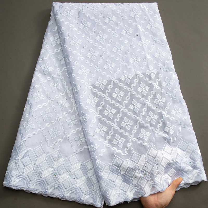 Кружевная швейцарская вуаль SJD кружево в Швейцарии с камнями новинка 2023 5 ярдов