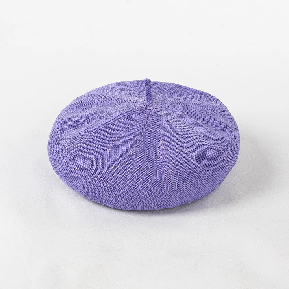 Chilren Knit Breathable Beret Girls Painter Hat Boy Casual Hats Solid Colorful Flat Caps Wholesale | Berets