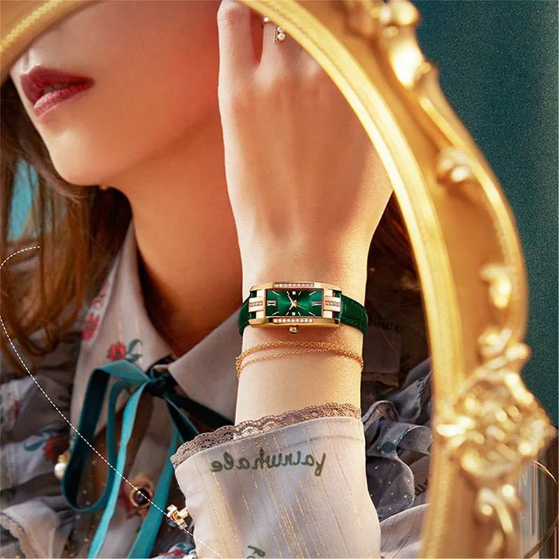 Diamond Inlay And Multi-color Strap Options Enhance Fashion Appeal. This High-End Versatile Women Quartz Watch Will Be Highly