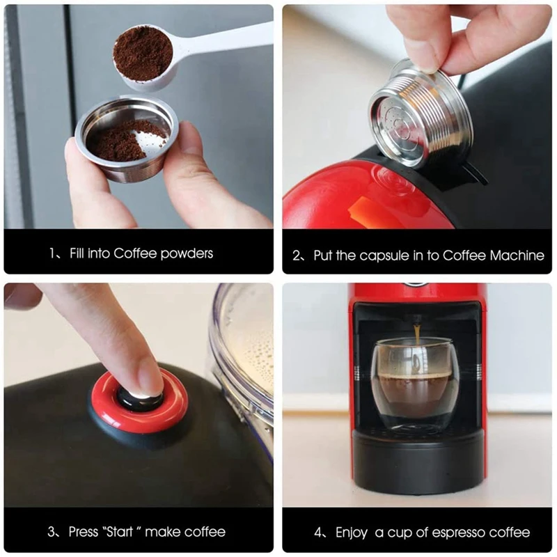 

2 шт., многоразовые фильтры для кофейных капсул, из нержавеющей стали