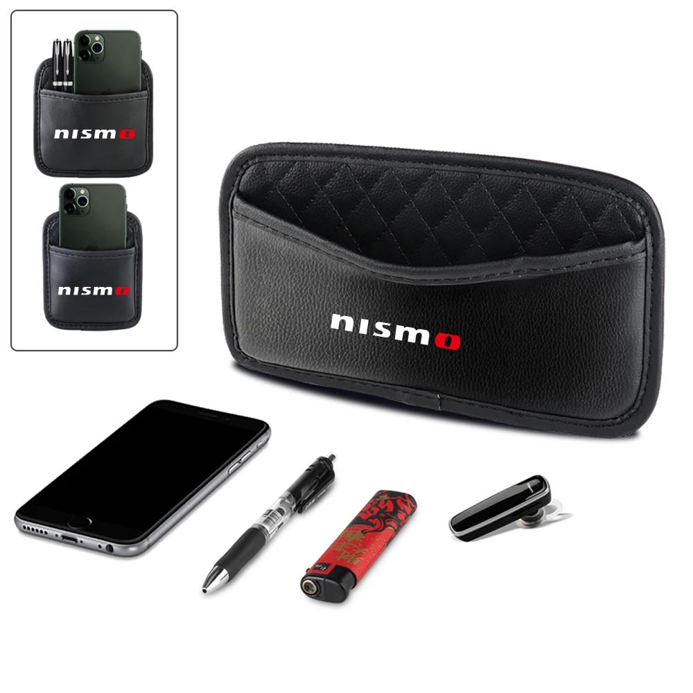 

Fashion Retro PU Leather Storage Bag Car Organizer Artificial Leather Accessories For Nissan Qashqai J11 Tiida Versa J10 Nismo