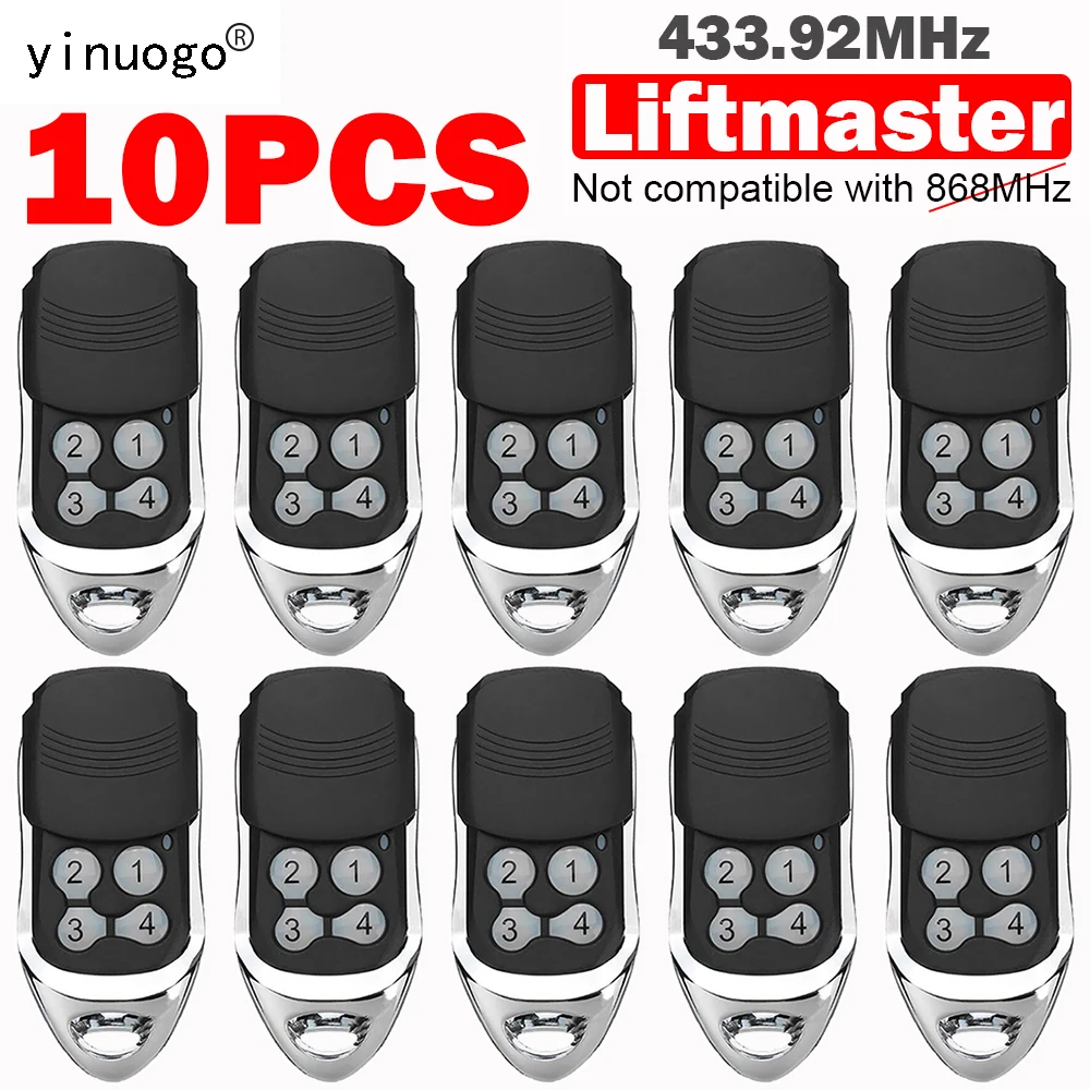 

10 PCS LIFTMASTER TX4RUNI TX4UNIS TX2EV TX2REV Garage Door Remote Control 433MHz Gate Control Command Key 433.92MHz Rolling Code