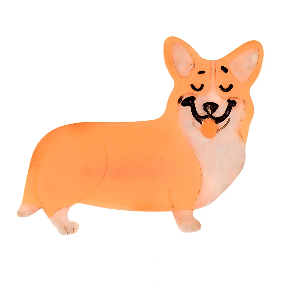 

CINDY XIANG New Arrival Cute Acrylic Dog And Cat Brooches For Women Fashion Vivid Animal Corgi Kitty Pin Sweater Accessories