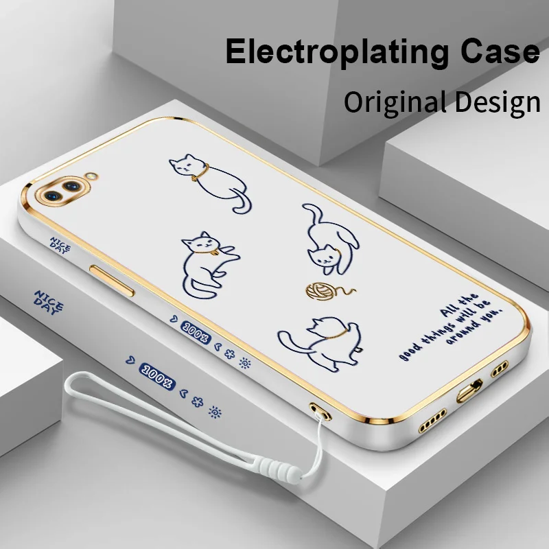

Playing Cat And Duck Phone Case for OPPO A5 2018 AX5 A12E A7 A12 A9 A11 A15 A16 A16K A31 A32 A33 A35 A53 A5 Realme C1