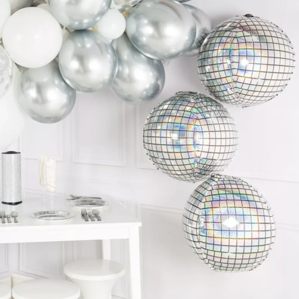 

22inch 4D Disco Metalic balloons shiny Foil balloon Wedding Decor 80s 90s Retro Popular Party Decor Rock and Roll Looks