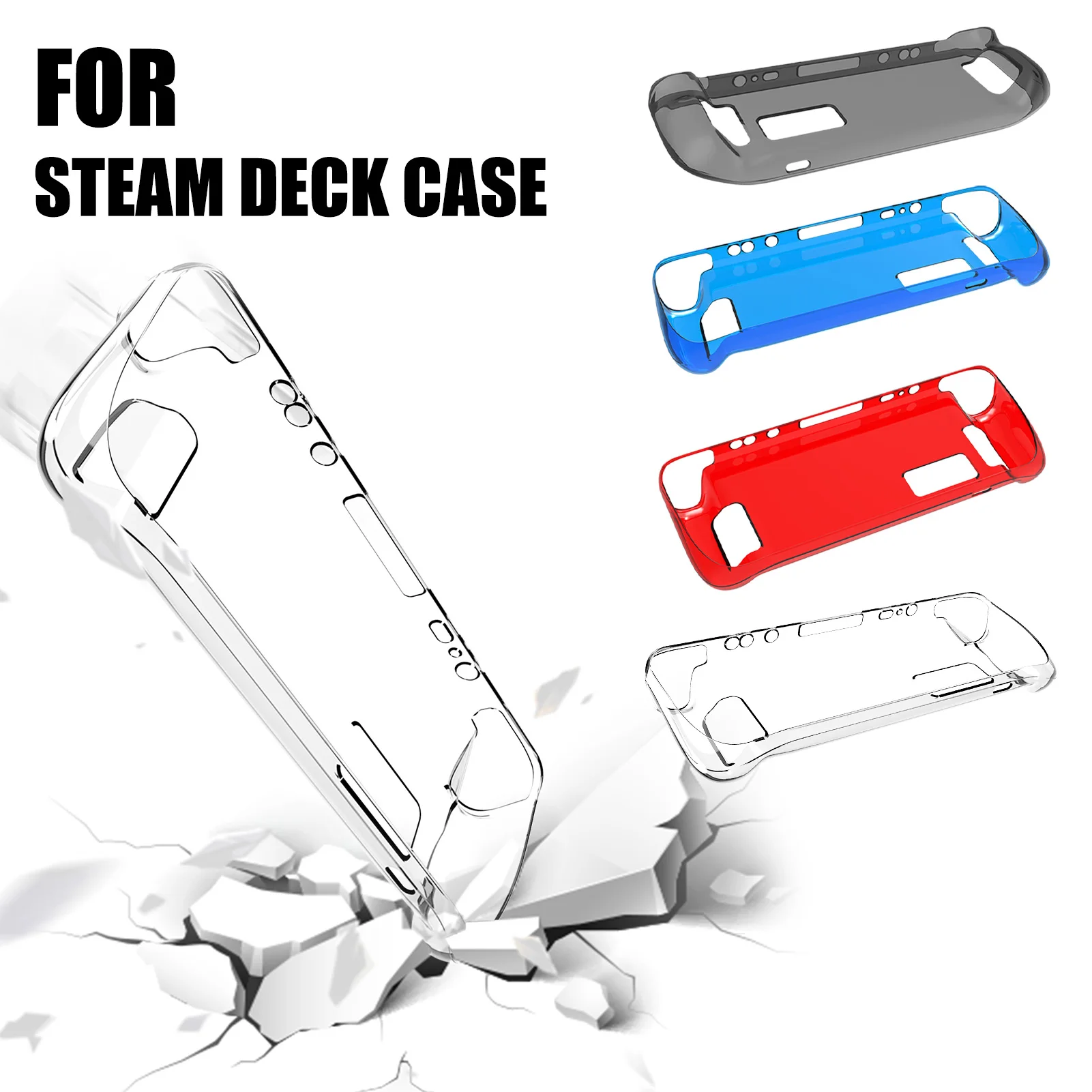 

Чехол для игровой консоли Steamdeck, из термопластичного полиуретана (TPU), прозрачный, защитный чехол для джойстика, защита от падений