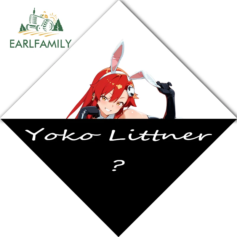Фото Наклейки на автомобиль EARLFAMILY Rabbit Girl Yoko Littner, виниловая наклейка на автомобиль в стиле аниме, водонепроницаемая, устойчивая к царапинам, для JDM SUV, автомобильная этикетка №4