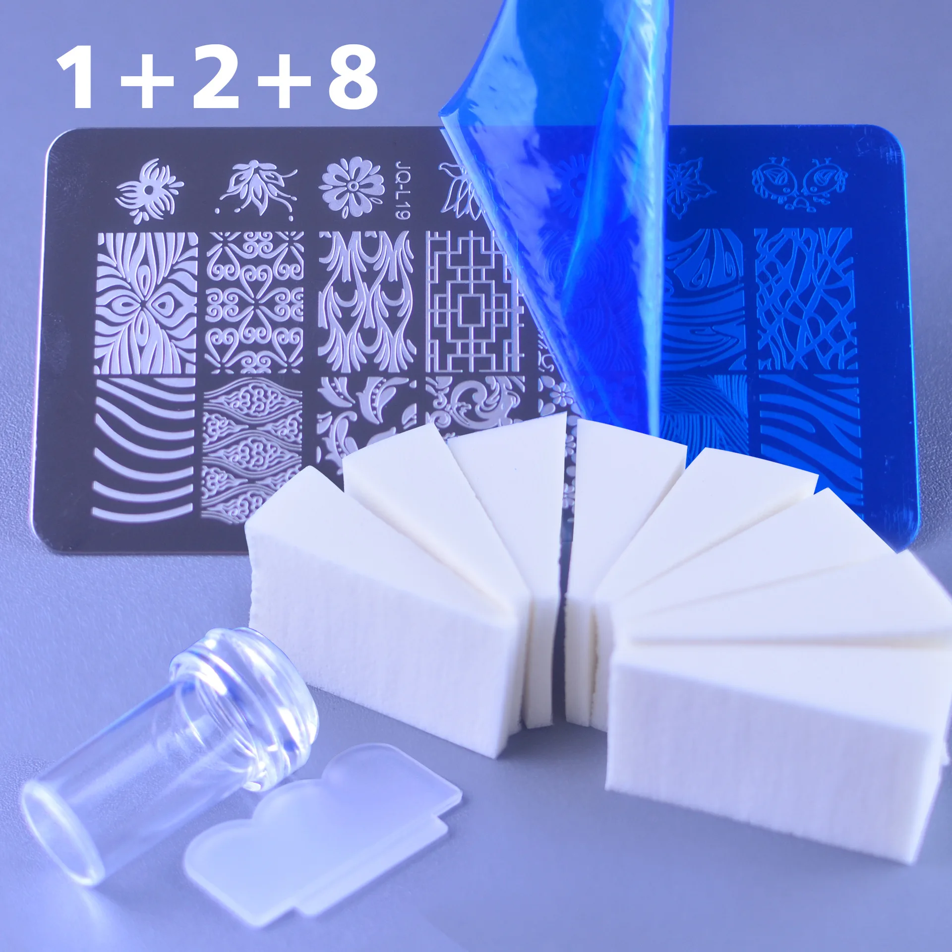 

1 набор штампов для дизайна ногтей шаблон кружева цветок Геометрия с желе стемпер дизайн маникюра трафарет изображения пластины