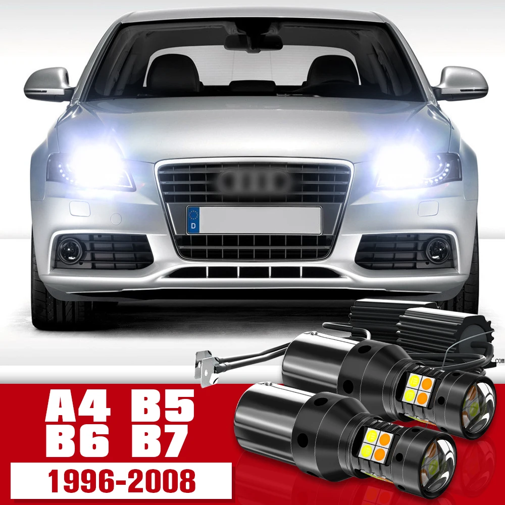 

2x Dual Mode Turn Signal+Daytime Running Light Accessories LED DRL For Audi A4 B5 B6 B7 1994-2008 2001 2003 2004 2005 2006 2007