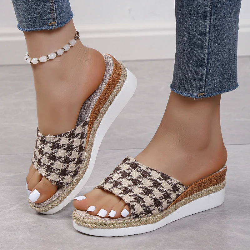 

Женские шлепанцы на платформе, летние пляжные шлепанцы с открытым носком, 2023