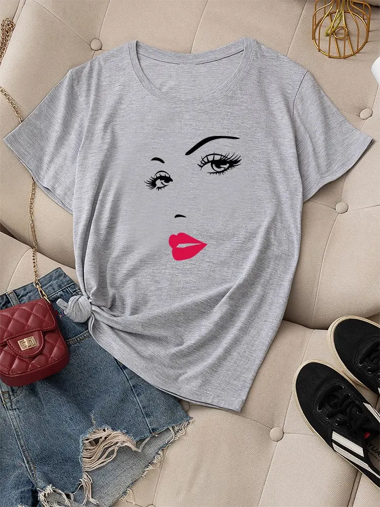 

T-shirt Summer Women Graphic Fashion Short Sleeve Female Daily Regular T Shirt Feature Print Ladies Casual Loose O-Neck Tee Tops