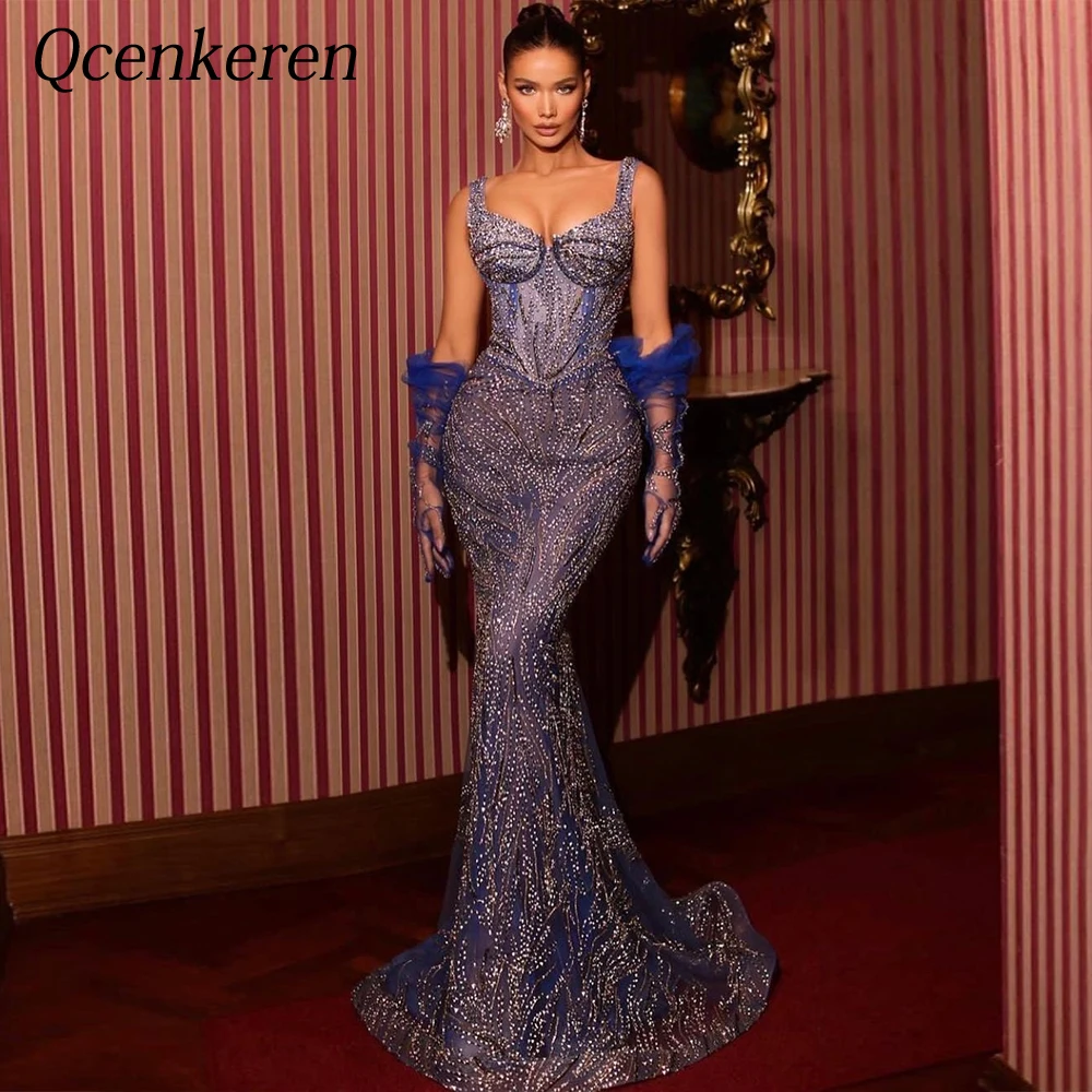 

Custom V-Neck Spaghetti Straps Evening Formal Sheath Bespoke Occasion Dresses Floor-Length Party Gowns Women Robes de Soirée