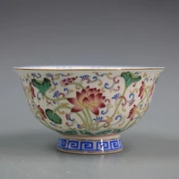 famille rose small lotus bowl antique enamel bowl of qianlong of qing dynasty