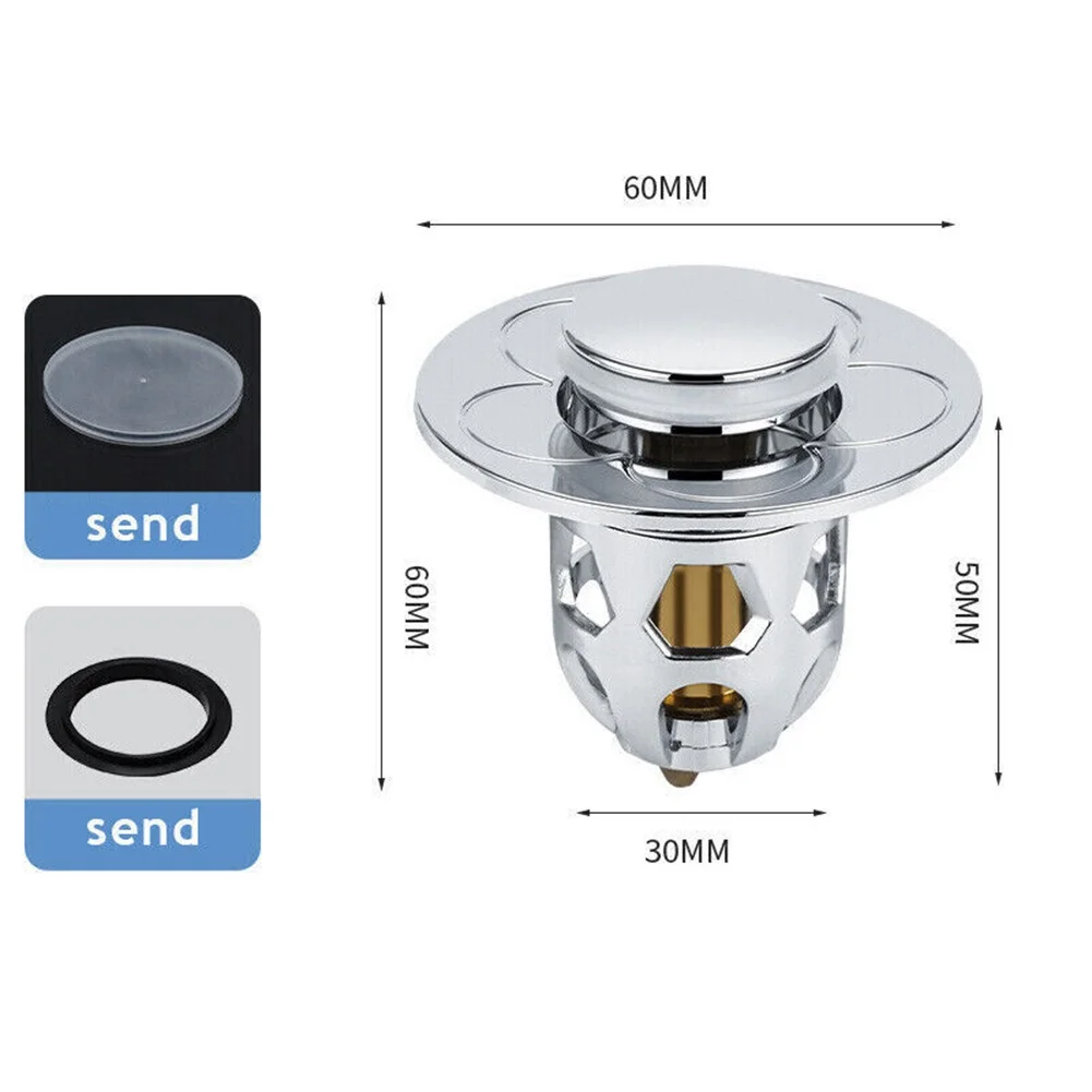 

PopUp Drain Filter Tool Sink Strainer Plug Stopper Bath Wash Basin Core Bounce Rust Resistant Easy to Use and Install