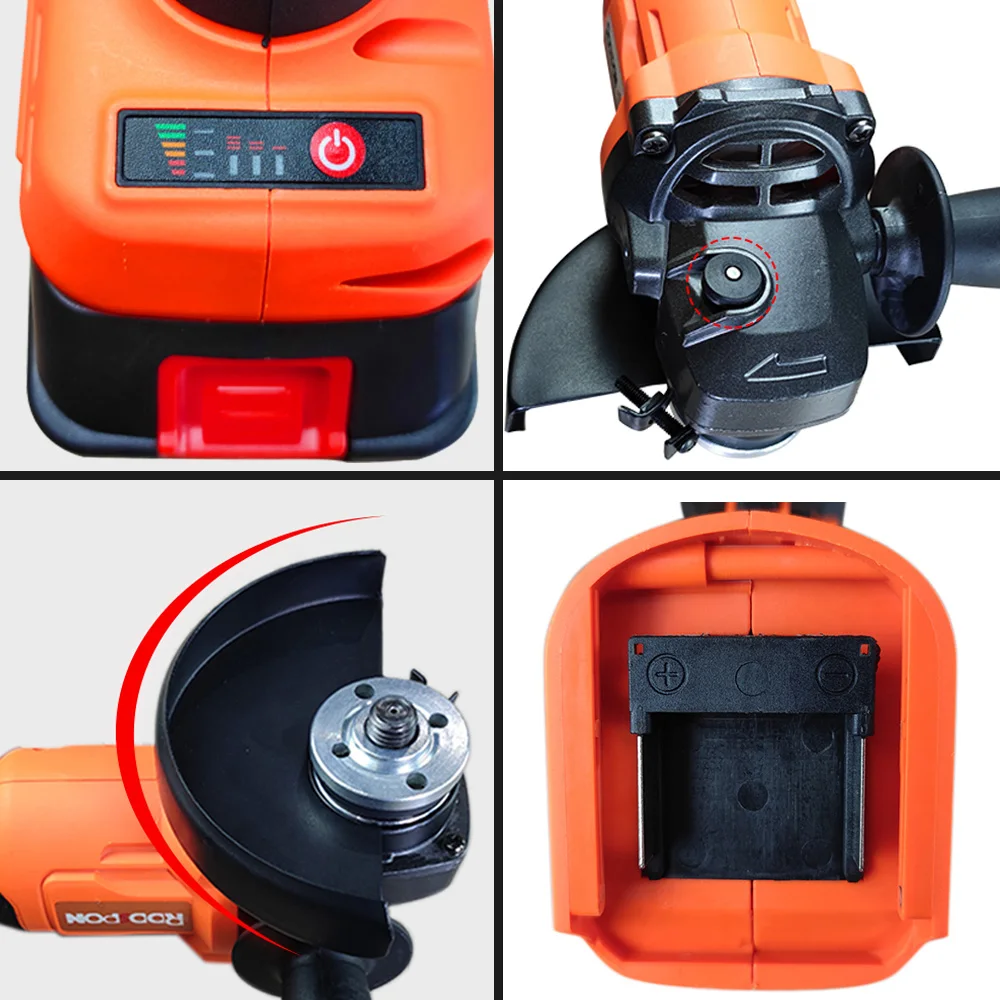 Электрическая угловая шлифовальная машина 3 передачи 125 мм беспроводная