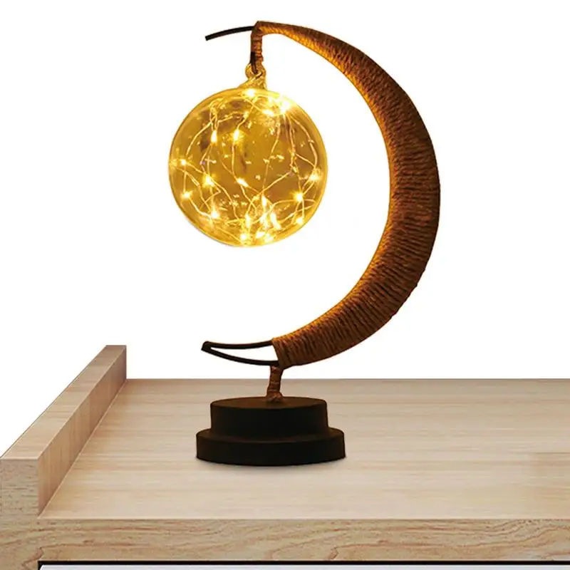 

Подвесная Лунная лампа, Очаровательная Лунная лампа, кованая железная Лунная лампа, подвесные лампы в виде полумесяца, волшебный лунный ноч...