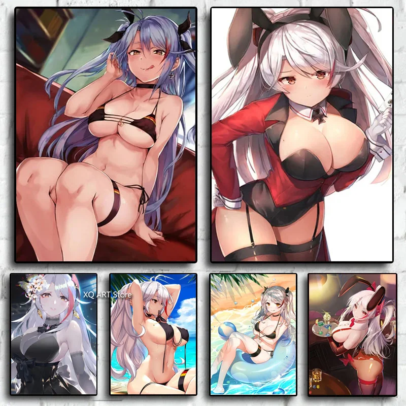 

Cartoon Azur Lane Prinz Eugen Anime Printed HD Sexy Poster Canvas Painting Wall Art Pictures for Bedroom Home Decor Frameless